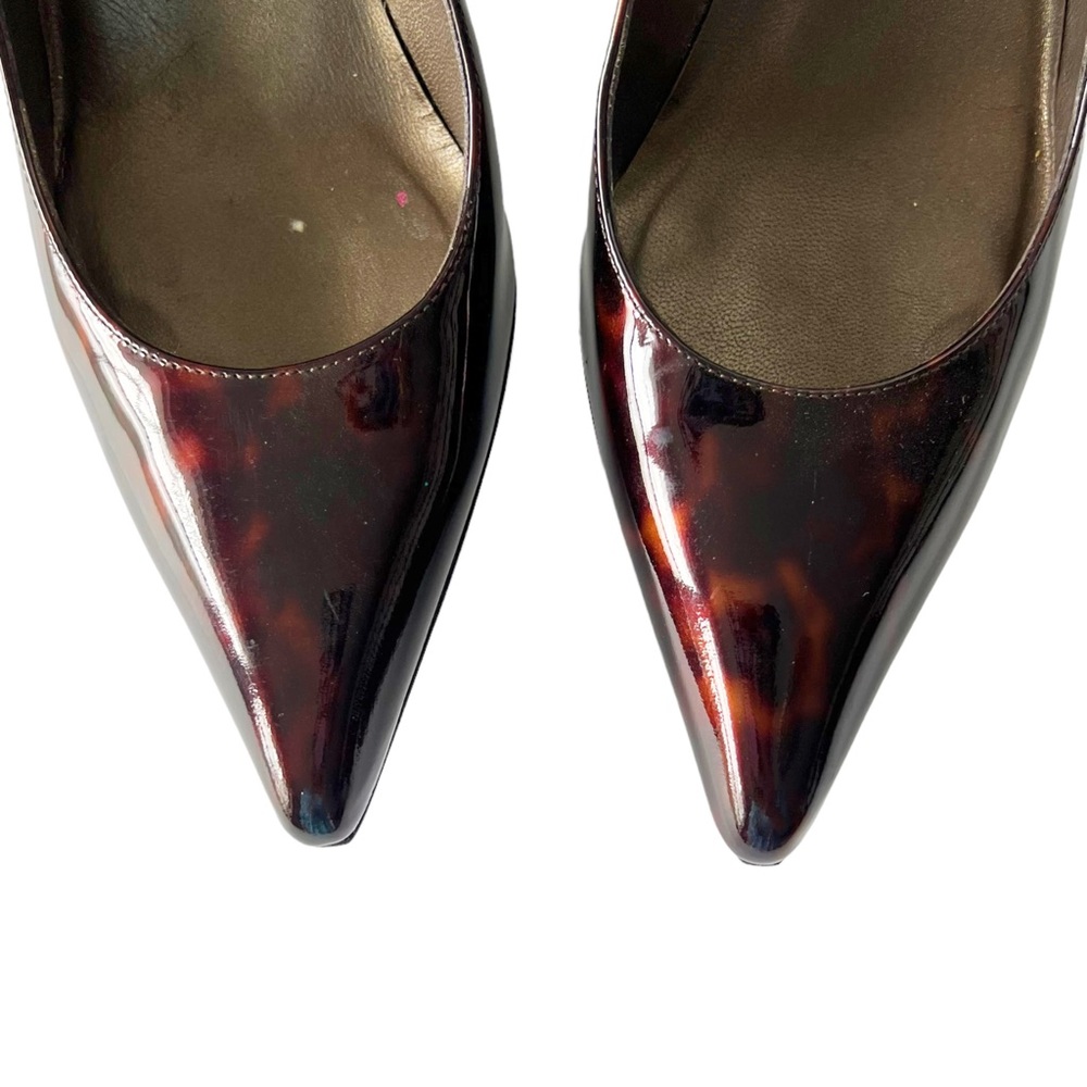 Stuart Weitzman Pointed Toe Tortoise Patent Pump … - image 5